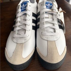 Adidas Samoa White and Black Sneakers M 9.5